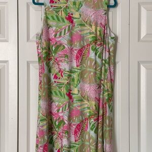Pappagallo Tropical Print Dress - Pink, Green, White SZ 1X